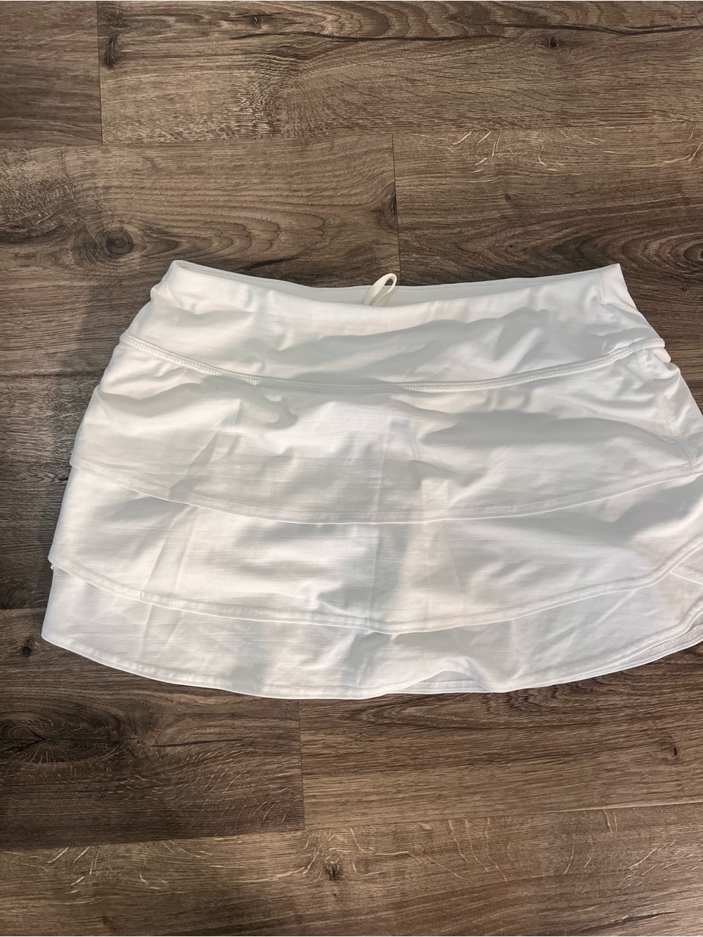 Athleta White Layered Skort with Tiered Panels